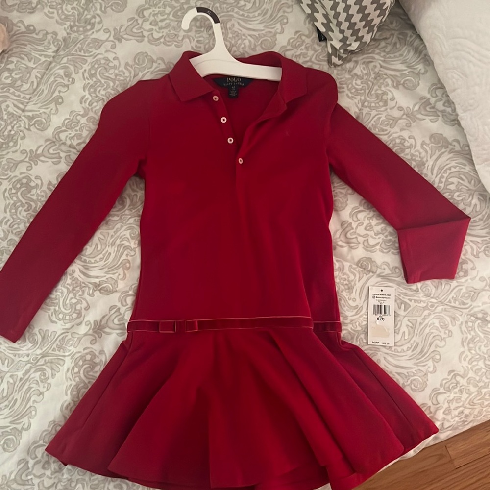 Ralph Lauren red dress with velvet bow
